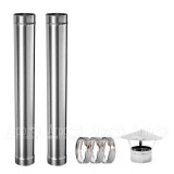 Комплект дымохода нерж 1 мм Ф-115 мм для садовой печи Kolundrov УДачный кулинар в Москве