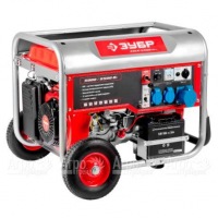Бензогенератор Зубр ЗЭСБ-5500-ЭНА 5.5 кВт с автозапуском, колесами и рукояткой в Москве