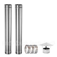 Комплект дымохода нерж 0,5 мм Ф-115 мм для садовой печи Kolundrov УДачный кулинар в Москве