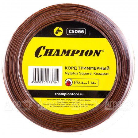 Корд триммерный Champion Nylplus Square 2.4мм, 74м (квадрат)+нож  в Москве