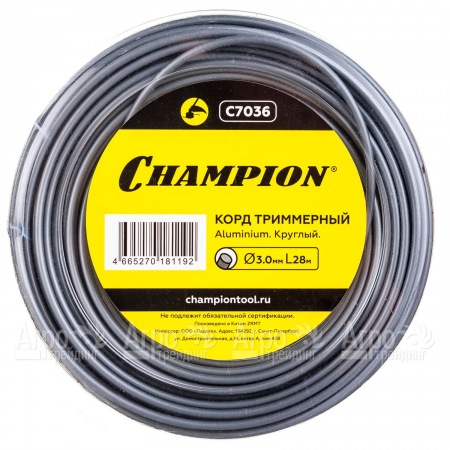 Корд триммерный Champion Aluminium 3.0мм, 28м (круглый)  в Москве