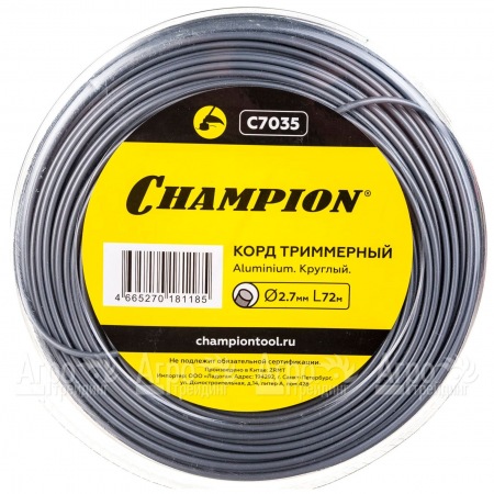 Корд триммерный Champion Aluminium 2.7мм, 72м (круглый)+нож  в Москве