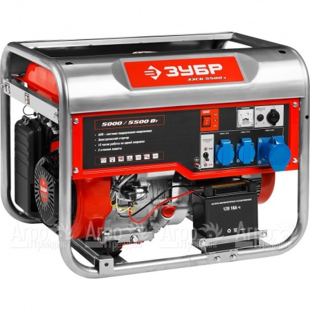Бензогенератор Зубр ЗЭСБ-5500-Э 5.5 кВт с электростартером  в Москве