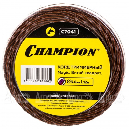Корд триммерный Champion Magic 3мм, 12м (витой квадрат)  в Москве