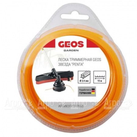 Леска триммерная звезда GEOS by Al-Ko Penta 2.4 мм, 15 м в блистере  в Москве