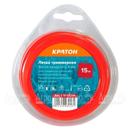 Леска триммерная Кратон Витой квадрат-2.4 мм в Москве