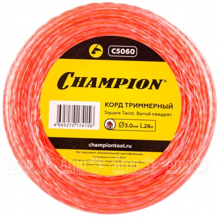 Корд триммерный Champion Square Twist Duo 3.0мм, 28м (витой квадрат)  в Москве
