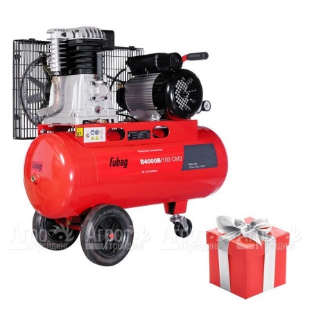 Компрессор ременной одноступенчатый Fubag B4000B/100 СМ3 + катушка со шлангом  в Москве