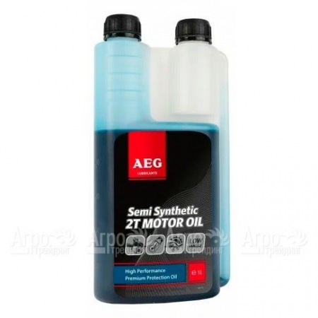 Масло п/с с дозатором AEG Semi Synthetic 2T Motor Oil API TC 1 л для 2-х тактных двигателей  в Москве