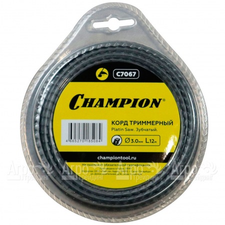 Корд триммерный Champion Platin Saw 3.0мм, 12м (зубчатый)  в Москве