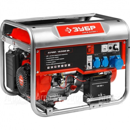 Бензогенератор Зубр ЗЭСБ-6200-Э 6.2 кВт с электростартером в Москве