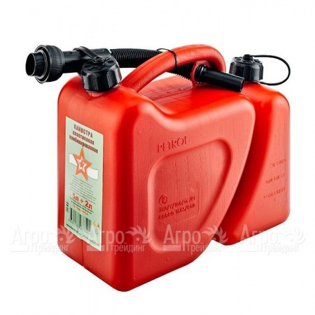 Канистра пластиковая комбинированная Звезда 5+2 л с заливным устройством в Москве