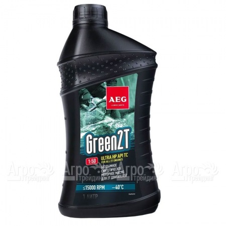 Масло синтетическое AEG Green HP 2T Motor Oil API TC 1 л для 2-х тактных двигателей  в Москве