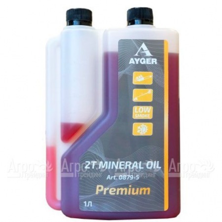 Масло минеральное Ayger 0879-5 2T, 1 л с дозатором для 2-х тактных двигателей в Москве